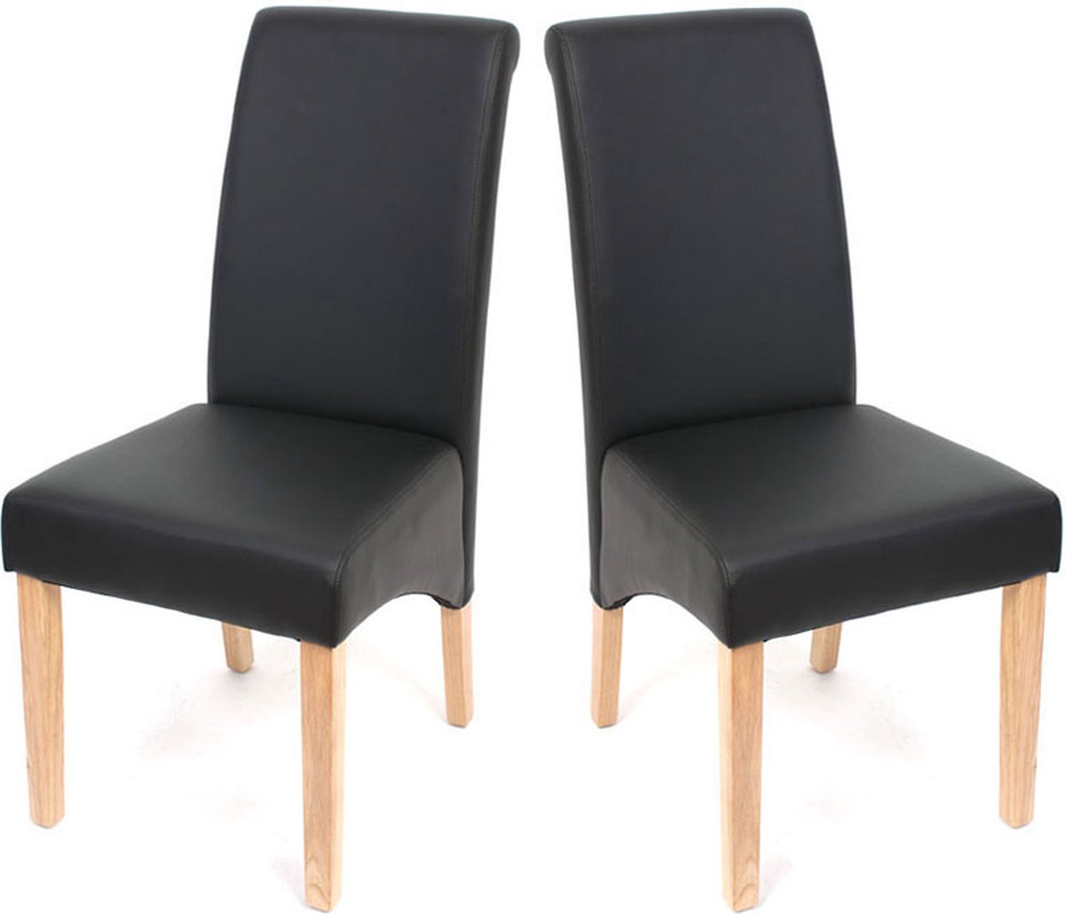 Cosmo Casa Gestoffeerde Stoel - Elegante Woonkamerstoel - Comfortabele Zitting - Hoogwaardige Bekleding - Set van 2 Zwart