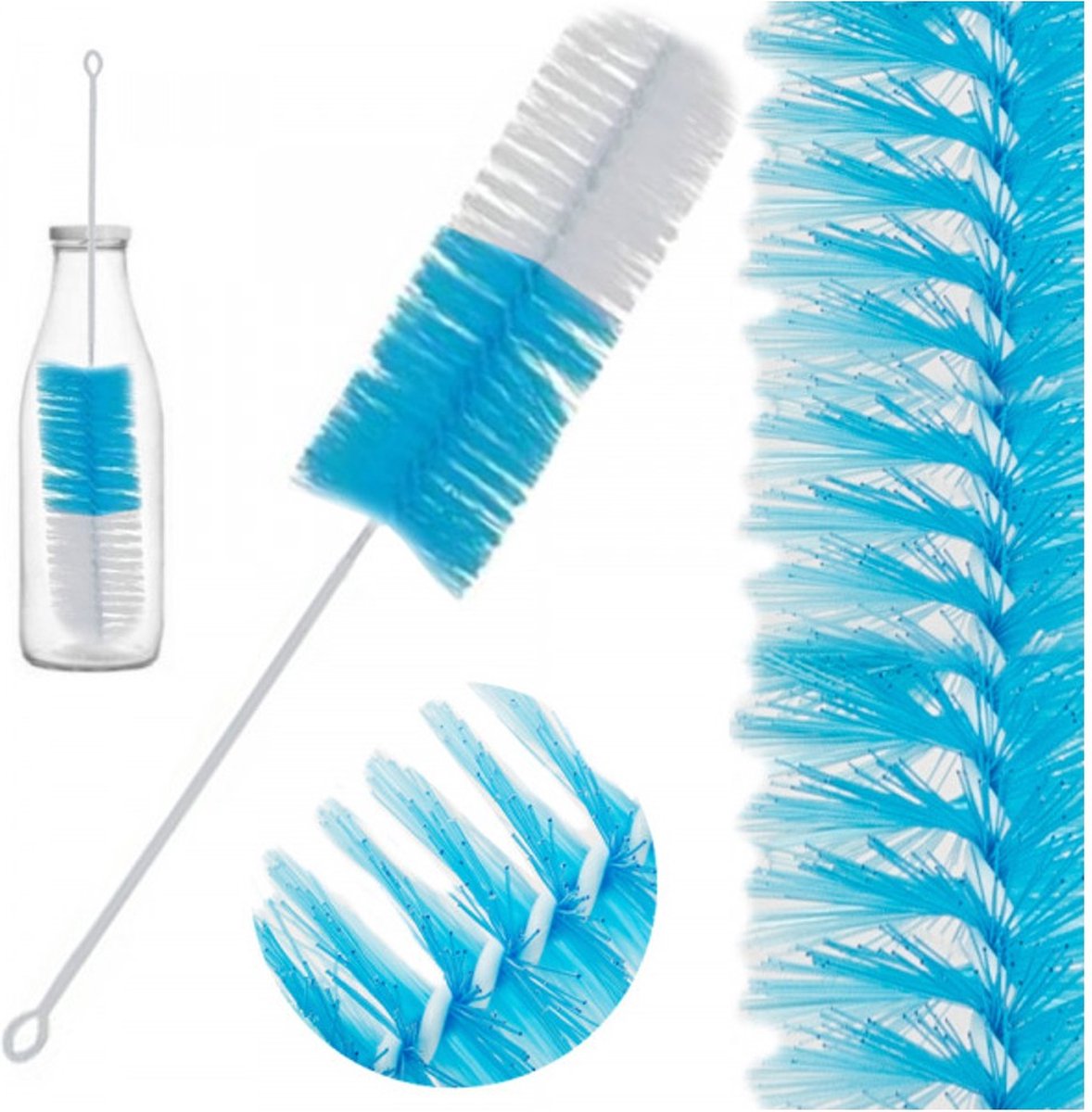 Goedkoopste Fles afwasborstel - 2 Stuks Set 36x5cm- Flessenborstel - Babyfles afwasborstel - Drinkflesborstel - Glazenborstel