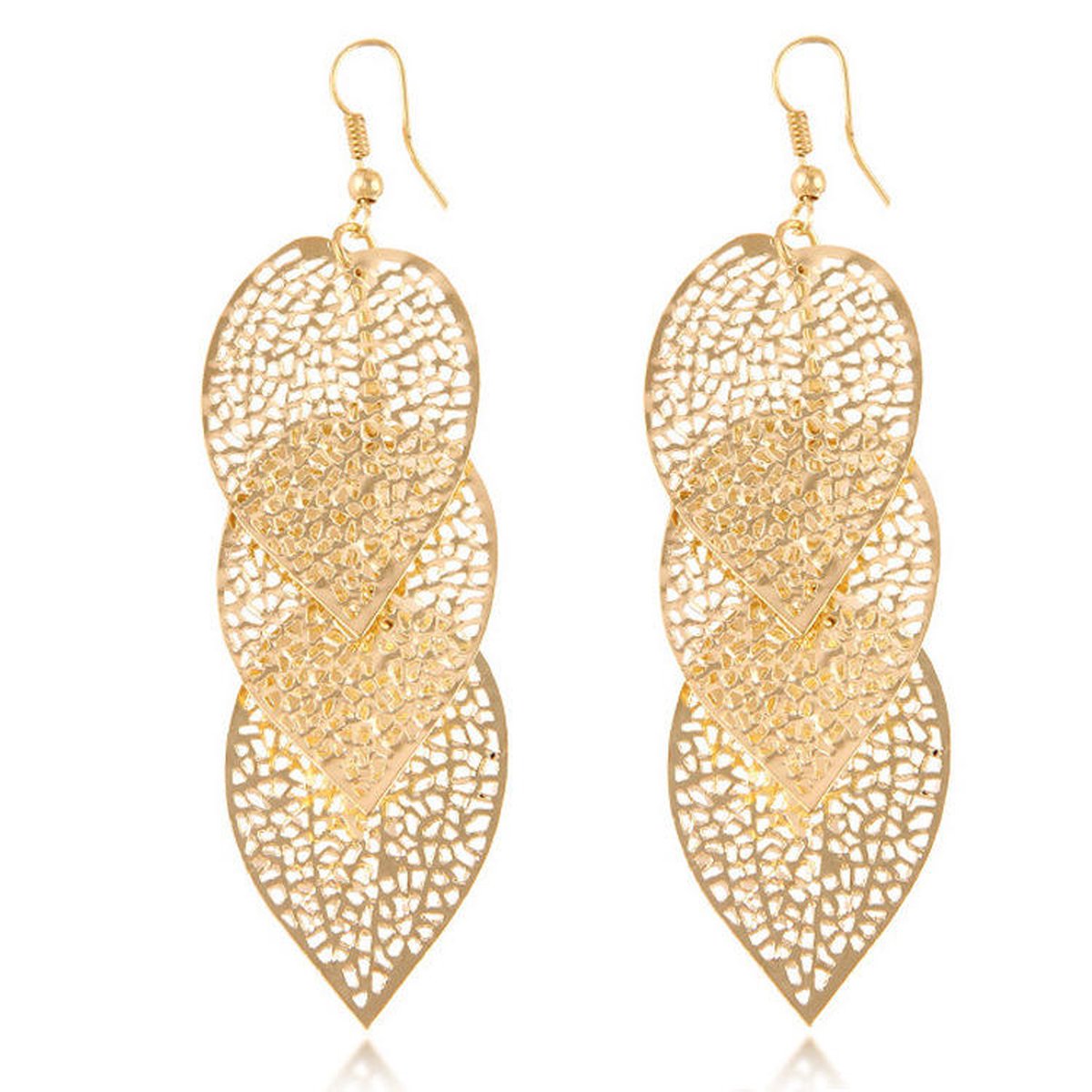 Lumici® | Leaf Earrings - Blad - Natuur - Bos - Blaadje - Boom - Tak - Bladeren - Bomen - Tree - Oorbellen - Oorknopje - Trendy - Geschenk - Cadeau Voor Vrouwen - Valentijn - Liefde - Verrassing Familie - Zilver - Goud / Zilver