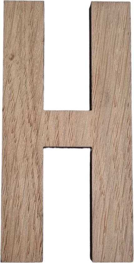 Houten letter H - 10 cm hoog