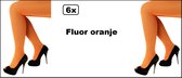 6x Collants résille orange fluo - Collants résille - Fête à thème Festival soirée dansante party anniversaire Holland