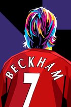 David Beckham Poster | Manchester United | Voetbalposter | Wanddecoratie | Muurposter | 61x91cm | Geschikt om in te lijsten