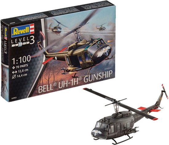 Revell Modelbouwpakket Schepen - 04983 Bell UH-1H Gunship Plastic - 1:100 - Modelbouw
