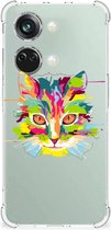 Silicone Case OnePlus Nord 3 Smartphone hoesje met doorzichtige rand Cat Color
