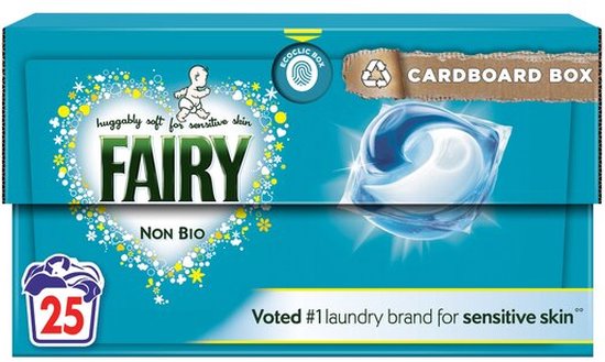 FAIRY (DREFT) Non bio sensitive skin - wascapsule 25 wasbeurten 602.5 gram - kartonnen doos - wasmiddel