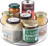 Draaiplateau - carrousel/kruidenrek - ideale opberger in de keuken voor spijsolie, kruiden, specerijen, flesjes blikken en potjes - diep/plastic - doorzichtig