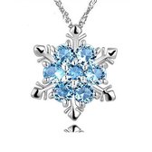 Lumici® | SnowFlake Necklace - Sneeuwvlokjes Ketting - Blauw Meer - Winter - Sneeuw - Koud - Kerst - Cadeau Voor Vrouwen - Moederdag Cadeau - Valentijn - Liefde - Verrassing -