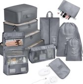 11 Set Koffer Organizer - Kubussen Bagage Verpakking Organisatoren voor Reizen Accessoires Reizen Essentials Bagage Organizer Tassen voor Carry on Koffers, Grijs