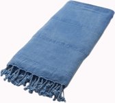 Antieke hamamdoek, saunahanddoek voor dames en heren, badhanddoek, saunahanddoek, pestemal, 100% katoen, licht en absorberend, oosterse badhanddoek, 100 x 180 cm (blauw)