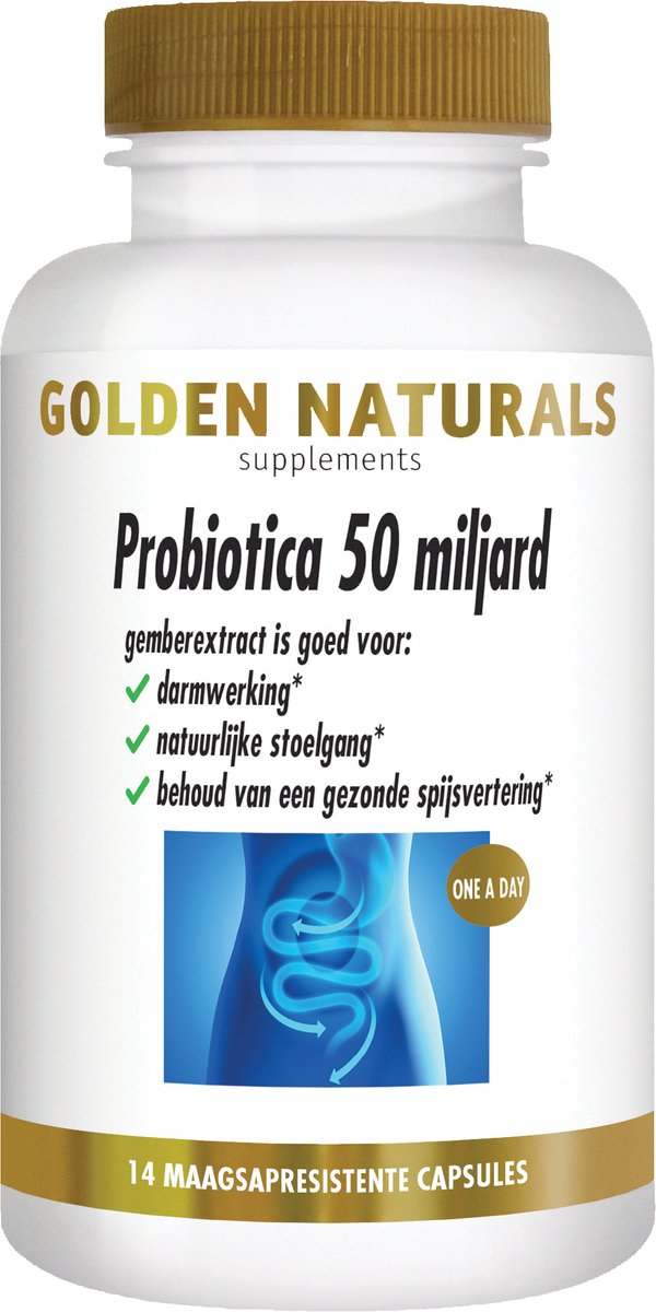 Goedkoopste Golden Naturals Probiotica 50 miljard (14 veganistische maagsapresistente capsules