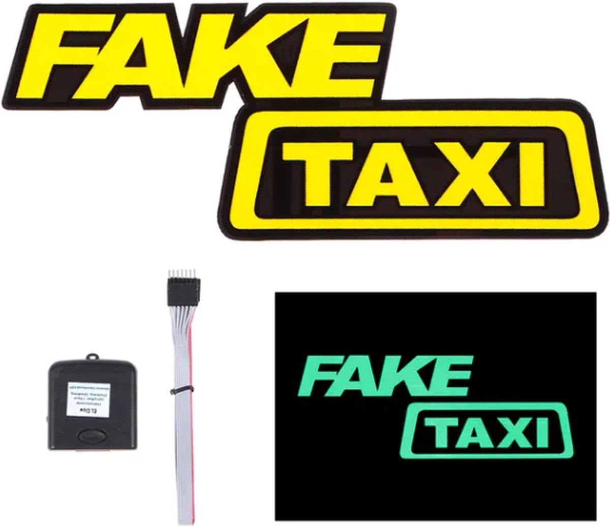 Auto Raam FAKE TAXI LED Lichten - FAKE TAXI - Neon Auto Sticker - Auto verlichting - Auto LED Panel - Auto Led Strips - Verlichting Strip