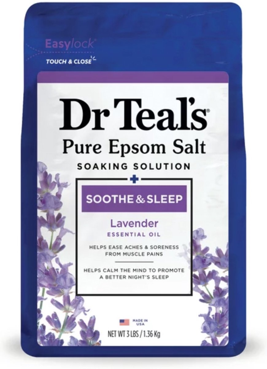 Dr Teal's - Pure Epsom Salt Soak, Soothe & Sleep with Lavender - 1.36kg