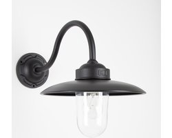KS Verlichting wandlamp Solingen E27 Aluminium Mat Zwart
