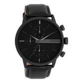 OOZOO Timepieces - Zwarte OOZOO horloge met zwarte leren band - C11224