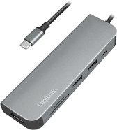 LogiLink UA0343, USB 3.2 Gen 1 (3.1 Gen 1) Type-C, Aluminium, MicroSD (TransFlash), SD, HDMI, USB 3.2 Gen 1 (3.1 Gen 1) Type-A, USB 3.2 Gen 1 (3.1 Gen 1) Type-C, Android, 1 pièce(s)