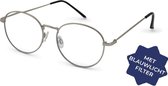 Leesbril Readr. -0043 OVAL-Shiny silver-+1.00 met blauw licht filter