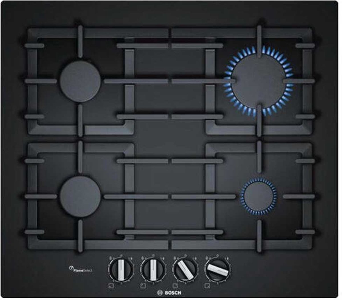 Bosch Serie 6 PPP6A6B90 plaque Noir Intégré (placement) Gaz 4 zone(s)