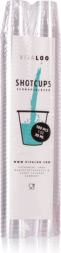 Vivaloo - Verres à shot Réutilisables - Verres à shot en Plastique - 20 ml - 100 pièces