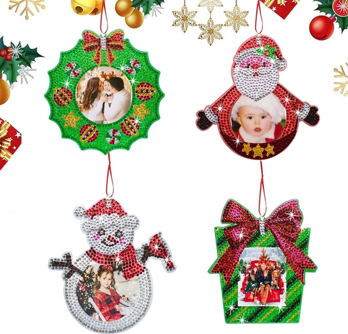 Diamond Painting Kersthanger fotolijstjes set 001 (4 stuks)