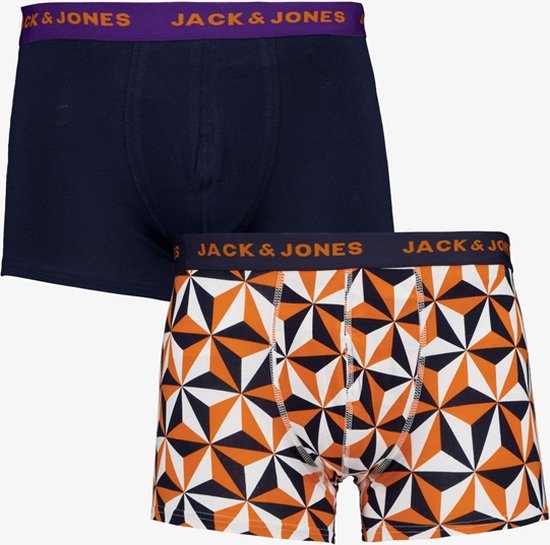 Jack & Jones heren boxershorts 2-pack zwart oranje - Maat S