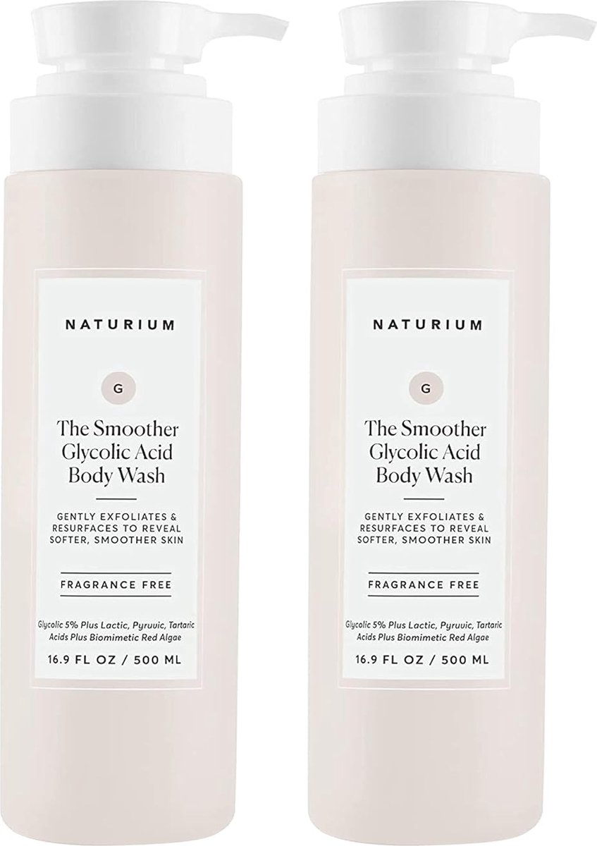 Naturium The Smoother Glycolic Acid Exfoliating Body Wash - Soft & Smoothing Cleanser - Douche gel - Shower gel - 2x500ml