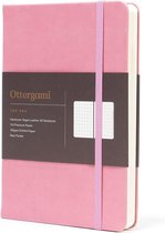 Ottergami Carnet A5 - Carnet Journal à Pois - Papier Épais de Haute Qualité 150g/m² - 144 pages - Bullet Journal Rose - Couverture Cuir Vegan Pink