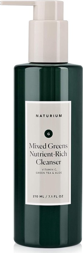 Naturium Mixed Greens Nutrient-Rich Facial Cleanser - Vitamin C - Green Tea & Aloe - Gezichtscrème - 210ml