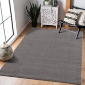 Laagpolig tapijt voor de woonkamer, effen moderne tapijten voor de slaapkamer, werkkamer, kantoor, hal, kinderkamer en keuken, grijs, 160 x 230 cm