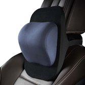 Nekkussen voor in de auto, instelbaar, met verstelbare riem, traagschuim, hoofdsteun, ademend, afneembaar, voor neksteun, bescherming van de halswervelkolom