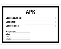 APK sticker 150 x 100 mm