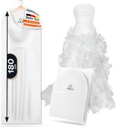 Kledingzak, lang - 180 cm - ademende kledingzak voor lange jurken, kledingzakken, mottenbestendig, kledinghoes lang 180 cm - kledingzak bruidsjurk, bruiloftsjurk, lange mantel en avondjurk