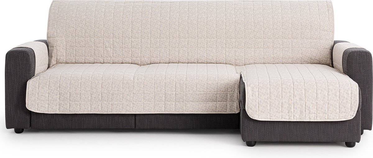 Belmarti® Hoekbank beschermhoes Pure - 200cm breed - Lichtgrijs - Hoes voor een chaise longue bank met het relaxgedeelte rechts - van hoogwaardig katoen