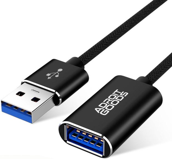 AdroitGoods Usb Verlengkabel 1 meter - USB 3.0 - Zwart