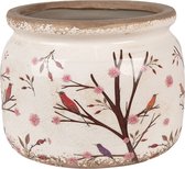 Clayre & Eef Bloempot Ø 20x15 cm Beige Bruin Keramiek Takken