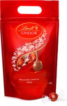 Lindt LINDOR Melkchocolade bonbons 1kg - 80 zacht smeltende melkchocolade bonbons - hersluitbare verpakking