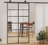 The Living Store Schuifdeur Transparant ESG-glas - 102 x 205 cm - Geruisloos - Aluminium Frame - Inclusief Montageaccessoires - Geschikt voor Schuifdeurbeslagsets