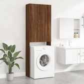 The Living Store Wasmachinekast 64x25-5x190 cm bruineikenkleurig - Badkamerkast