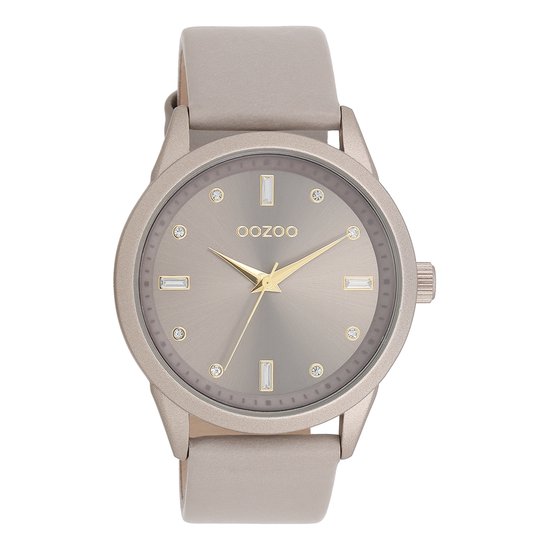 OOZOO Timepieces - Montre OOZOO taupe avec bracelet en cuir taupe - C11287