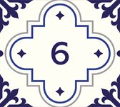 Huisnummerbord nummer 6 | Huisnummer 6 |Delfts blauw huisnummerbordje Plexiglas | Luxe huisnummerbord
