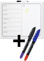 DESQ® Weekplanner-Whiteboard 40 x 50 cm + 2 stiften - Verticale indeling | Randloos | Whiteboardmarker | Magnetische pijlen | Magnetisch | Droog uitwisbaar | Nederlands