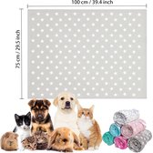 2-Pack Hondendeken Kattendeken Slaapdeken Wasbaar in de Machine Honden Deken voor Kleine Dieren voor Bank en Dierenbed 75 * 100cm, Licht Grijsroze