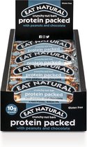 Eat Natural Crunchy Nut Bars Protéiné emballé avec cacahuètes et chocolat 12x45g