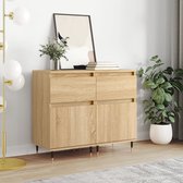 The Living Store Dressoir - Trendy - Opbergkast - Afmetingen- 40 x 35 x 70 cm - Kleur- Sonoma Eiken - Materiaal- Bewerkt hout en ijzer