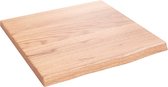 The Living Store Wandplank Massief Eikenhout - 40x40x2 cm - Met Natuurlijke Rand