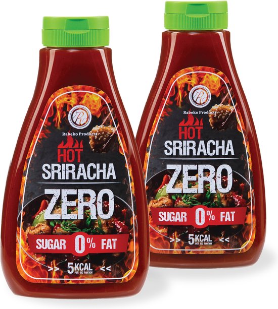 Rabeko Zero Sauce — Sriracha Hot, 2 x 425 ml zonder suiker en vetarm