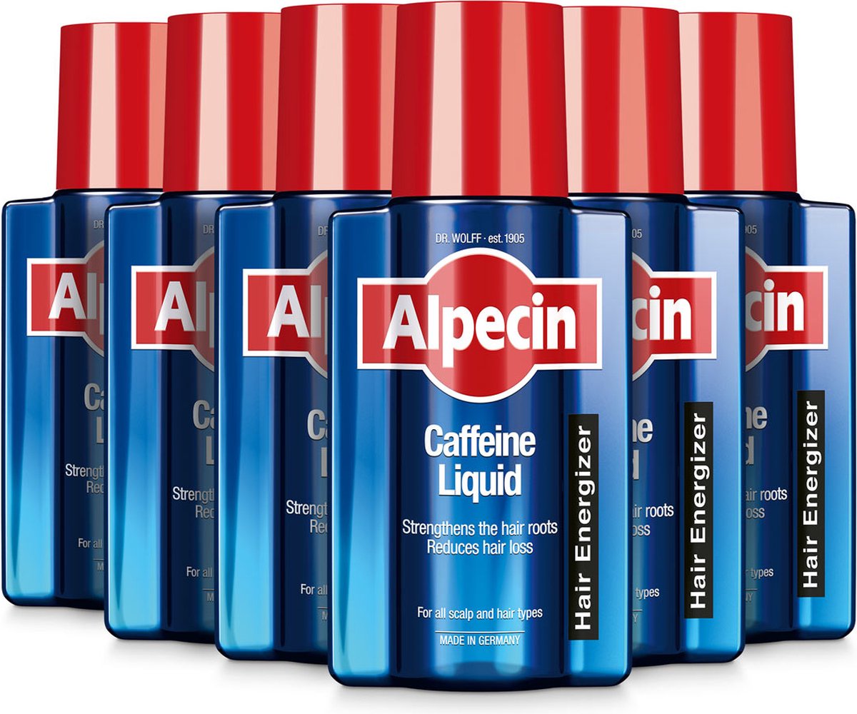 Alpecin Cafeïne Liquid Hair Tonic 6x 200ml | Voorkomt haaruitval en ondersteunt de haargroei | Voor alle haar en hoofdhuid types