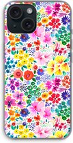 Case Company® - Hoesje geschikt voor iPhone 15 hoesje - Little Flowers - Soft Cover Telefoonhoesje - Bescherming aan alle Kanten en Schermrand