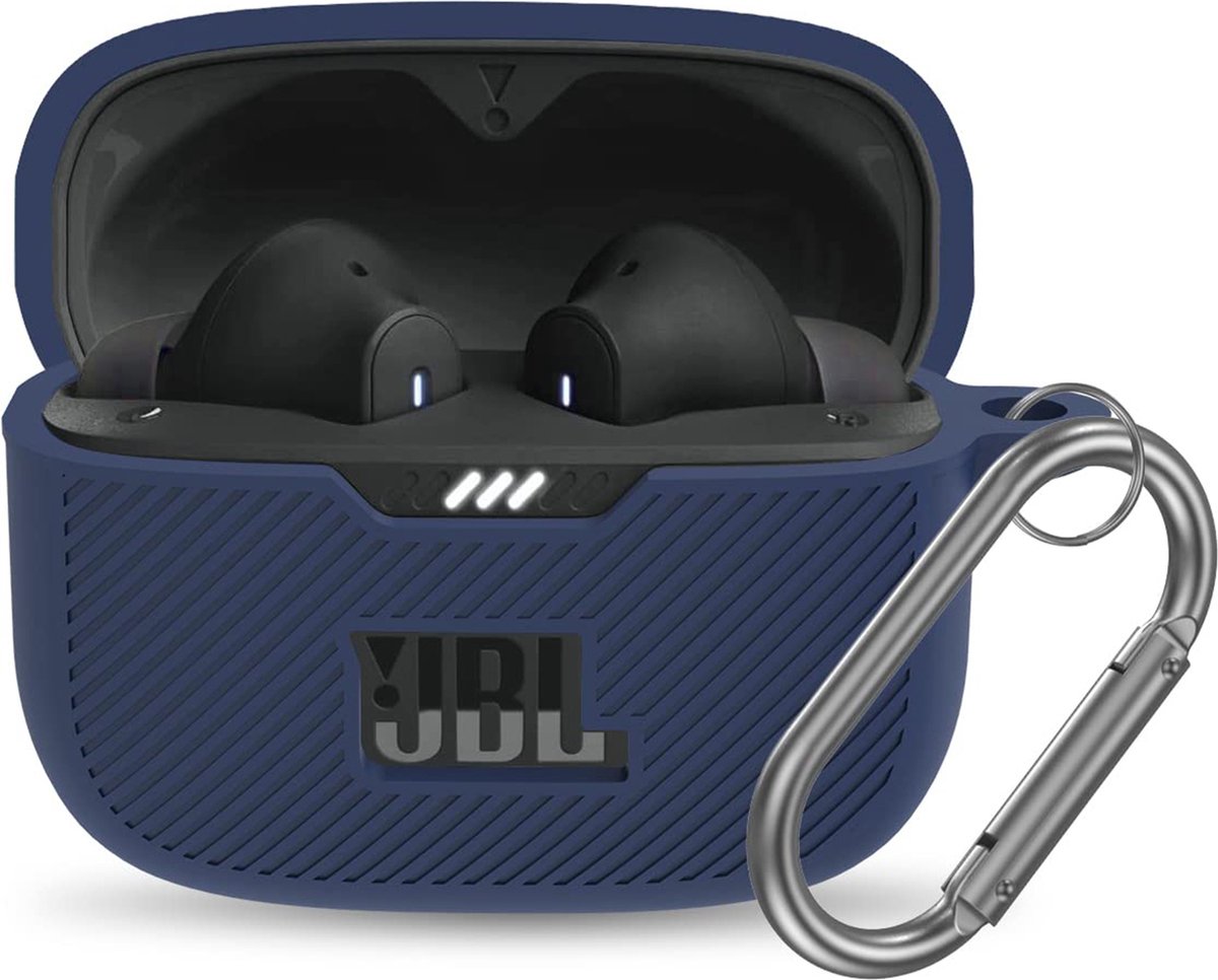 YONO Soft Case geschikt voor JBL Tune 230 NC TWS / T230NC - Hoesje met Clip - Donkerblauw