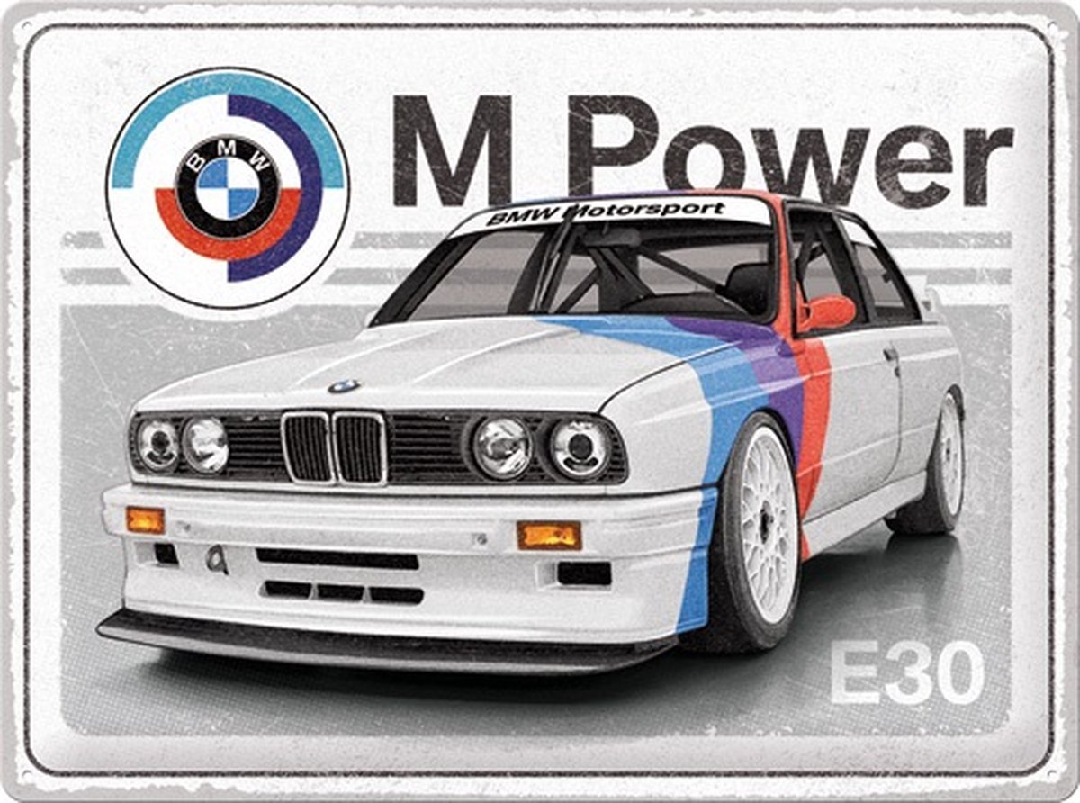 Bmw - m3 e30 - décoration murale en métal - silhouette voiture