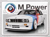 Metalen Wandbord BMW Motorsport - M Power E30 - 30 x 40 cm - Reliëf